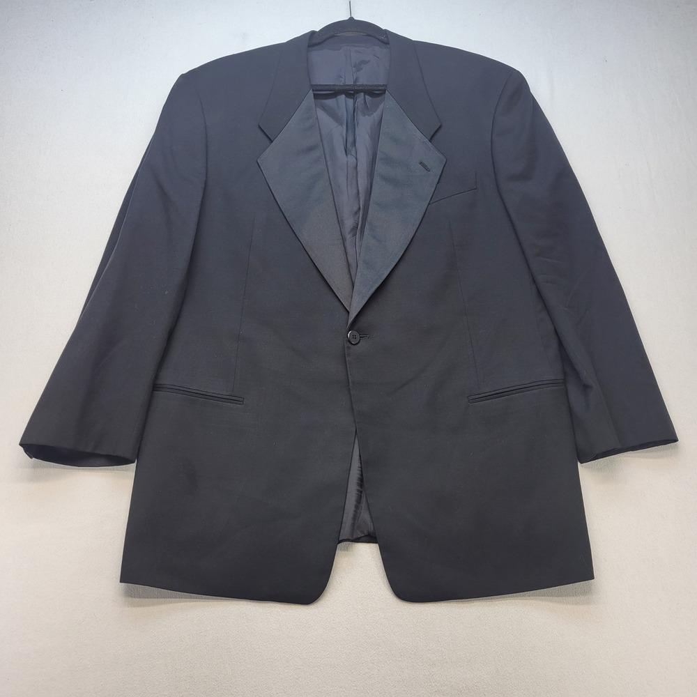 Giorgio Armani Blazer Mens 44R Black Virgin Wool 2-Button Sport Coat